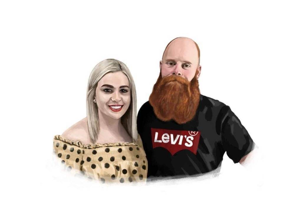 Couple Portraiture - Digital Drawing and Printed