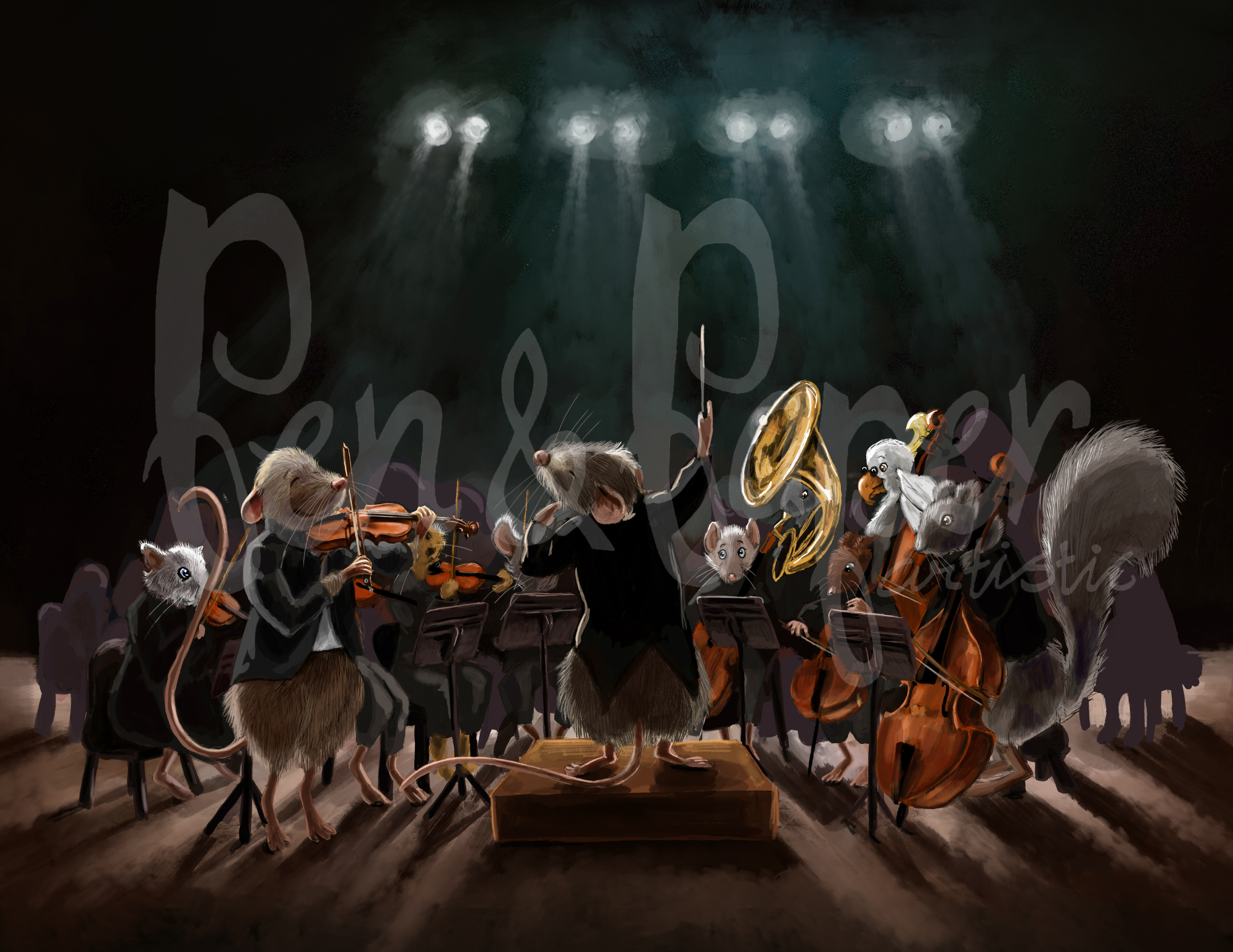 The Critter Symphony Orchestra Print