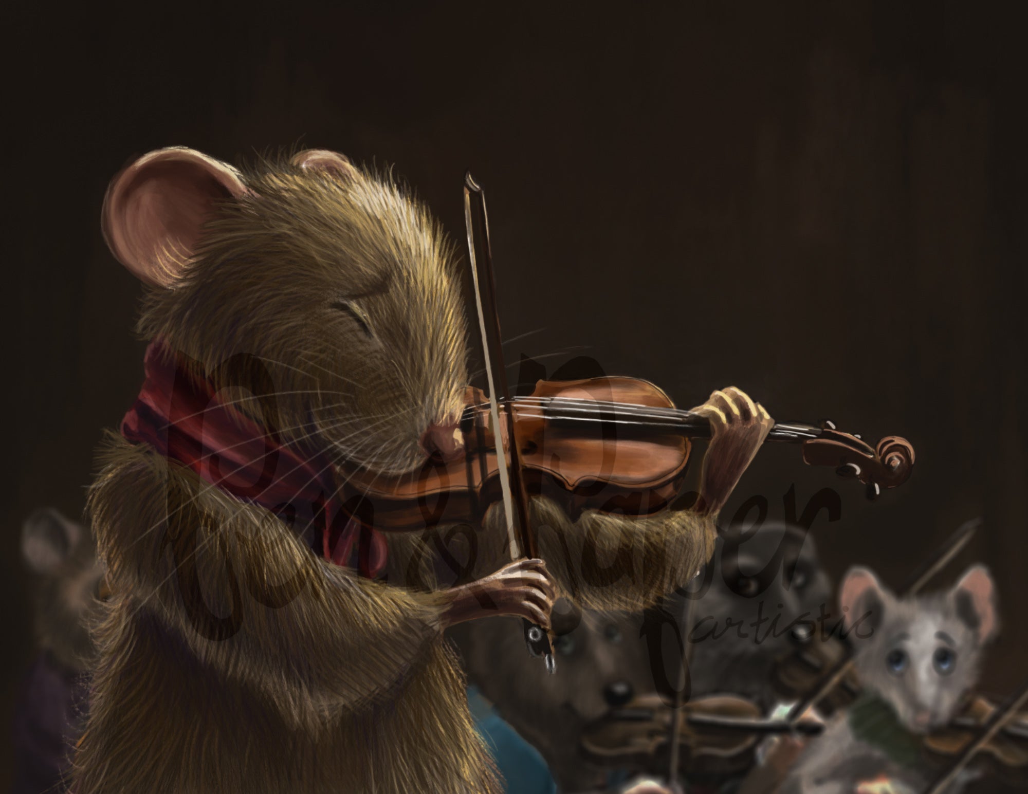 Muse playing the Violin Print