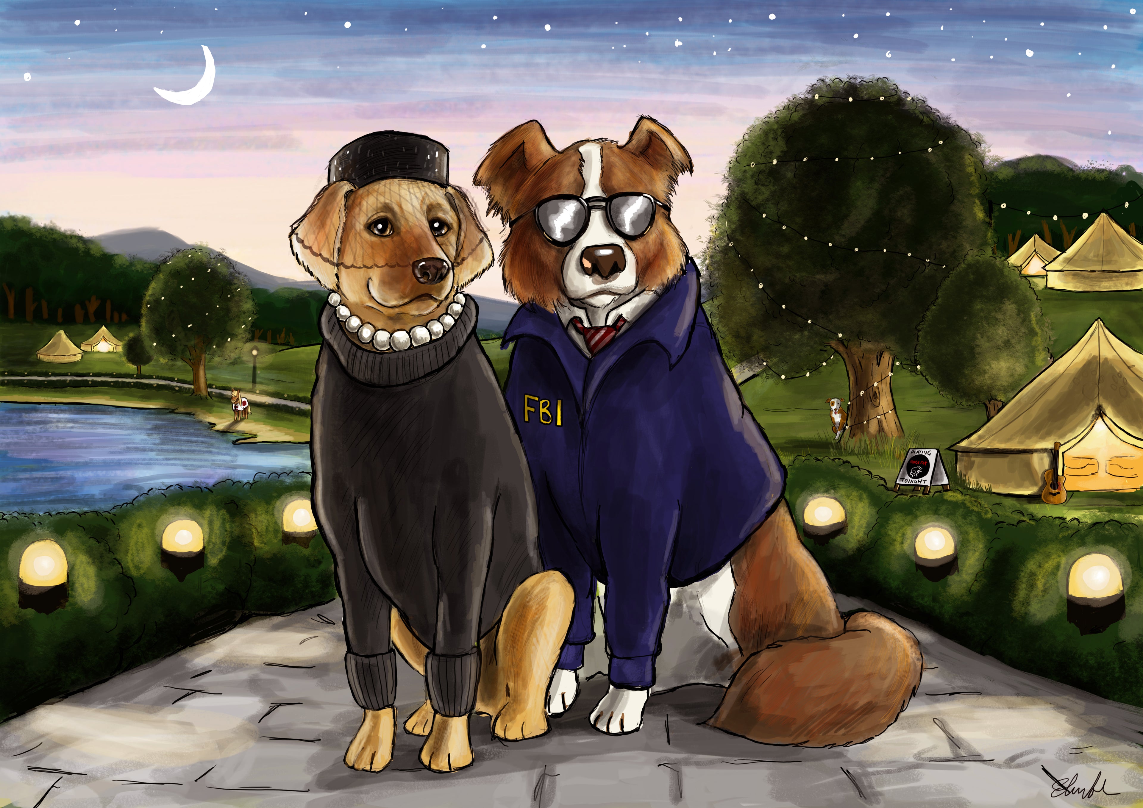 Themed Pet Portraits - Digital Drawing and Printed