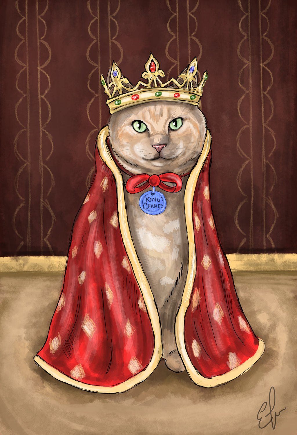 Themed Pet Portraits - Digital Drawing and Printed