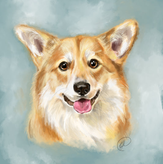 Pet Portrait - Digital Drawing and Printed